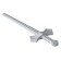 Sword is plastic, silver color with silver guard