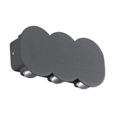 Calle lamp, 6x6W Led, 4000k, 510lm, IP54, gray color.