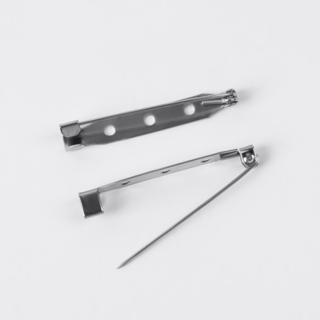 Assorted basics for brooches, 45 /40 /32 /30 /25 /20 mm, 12 pcs, silver color-2