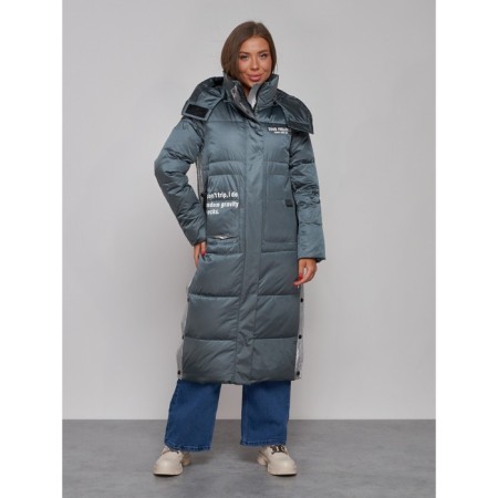 Coat insulated winter female, size 42, dark green color