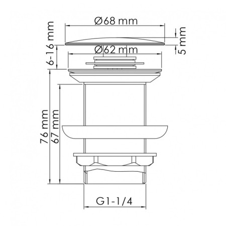 Bottom valve for the Wasserkraft A244 sink, without overflow, brass, chrome-1