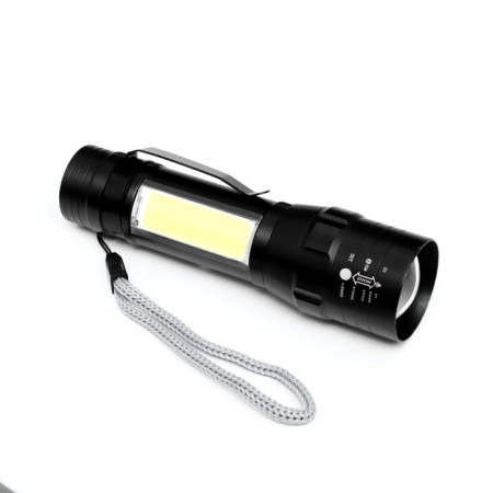 Manual battery, 7 watts, 200 lm, t6, zoom, 1200 mAh, 3 modes, 12 x 3.5 cm