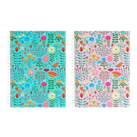 A5+notebook, 60 sheets on the crest of Floral Meadow, hard cover, matte lamination, block 100 g/m2