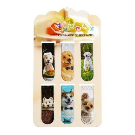 A set of magnetic bookmark for books Calligrata 6 pieces, "dogs", mix-7