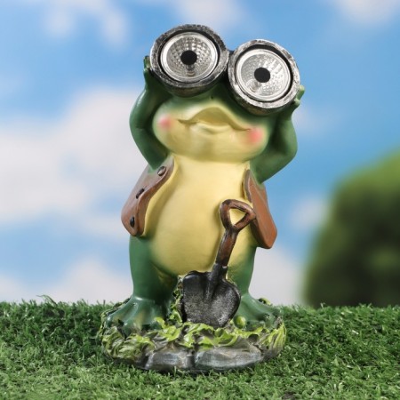 Garden Light "Frog with binoculars" 7x8x15cm-5