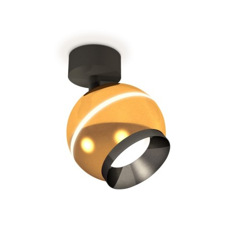 A set of rotary lamp with additional backlight by Ambrella Light, Techno, XM1105001, GU5.3, Color Gold Golbed Polized, Black Sand