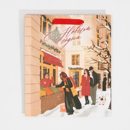 Laminated vertical "Winter City", Ml 23 x 27 x 11.5 cm, New Year-5