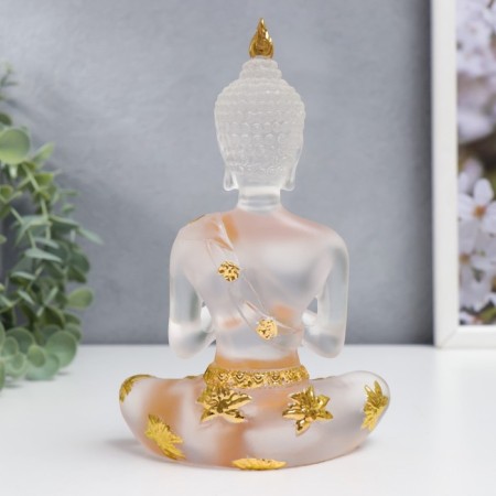Souvenir Polystone "Buddha Anjali Mudra - Prayer" Transparent 18x12x6 cm-2