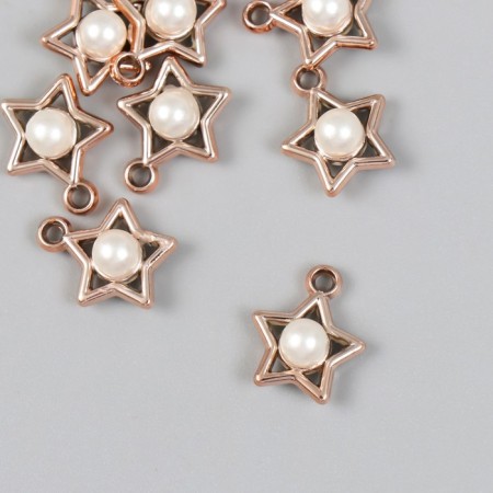 Decor for creativity plastic for metal "Star with pearls" 1.4x1.6 cm