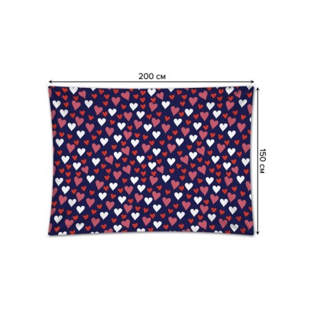 Decorative panel with photo printing "Snowfall from hearts", horizontal, size 150x200 cm-1