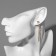 Hanging earrings with rhinestones "chains" square, white color in gold