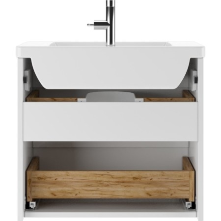 Domino Tumba Maestro under the Mario 60 sink, white gloss, suspended, with 2 upper boxes-3