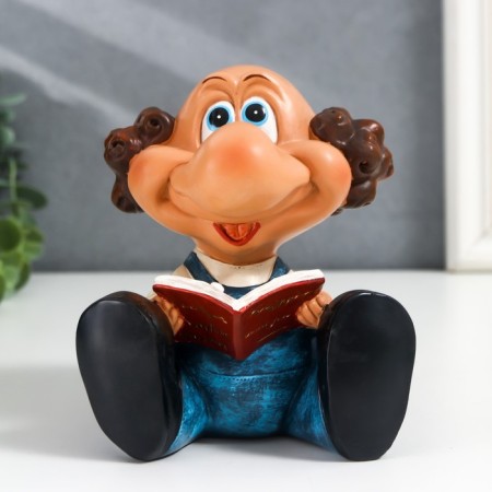 Souvenir Polystone stand for the glasses "Grandpa with a book" 13x10x11 cm-1