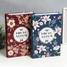 Фотоальбом на 300 фото 10х15 см "Цветы на тёмном фоне" в коробке МИКС 33,5х5,5х23 см