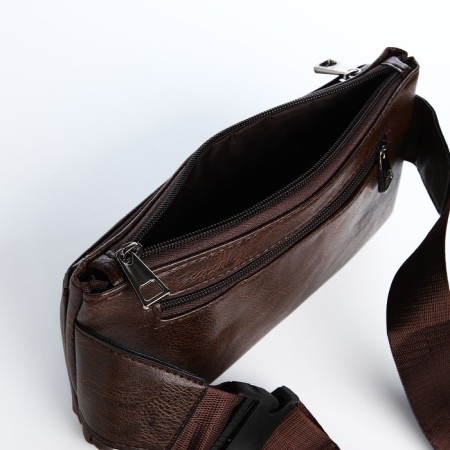 Board belt on a zipper, 2 outer pockets, brown color-5