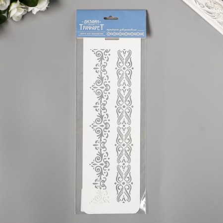 Plastic stencil "Border 27" 10 x 32 cm-2