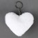 Soft toy "heart" with beads, on a keychain, 10 cm, white color