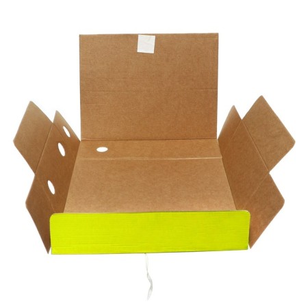 Archive folder with ties, micro -fraud, 100mm, yellow, up to 900l.-4