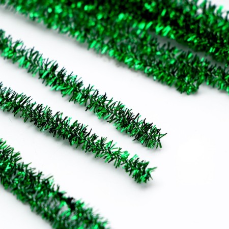 Wire with a pile for crafts "Shine", set of 50 pcs., Size 1 pc. 30 × 0.6 cm, the color is light green-1