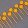 Pumpkin skewers, 12 pcs in a set, yellow color