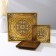 Table set, 7 items: 30 × 30 cm - 1 pc, 18 × 18 cm - 6 pcs, gold color with black