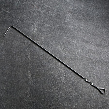 Stainless steel poker, handle - ring, width - 12 mm, 70 cm