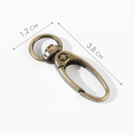 Metal carbine, 38 × 12 mm / 10 × 1 mm, 6 pcs, bronze color-1