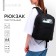School textile Backpack with anime lacing, 38x29x11 cm, black