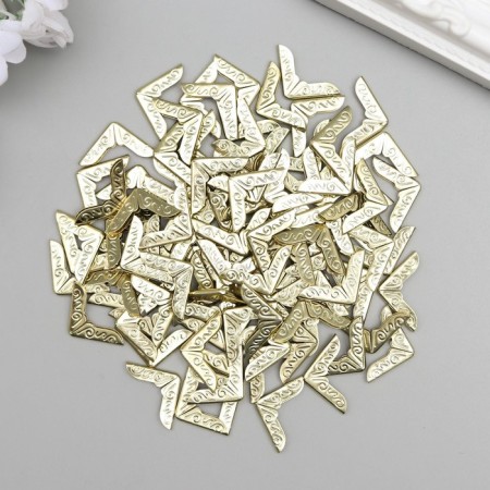 Protective corner for the album Metal "Curls" set 100 pcs gold 1.4x1.4 cm-3