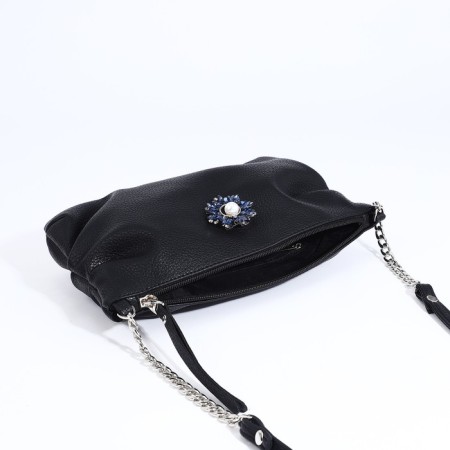 Richet Cross-Body bag, external pocket, black color-4
