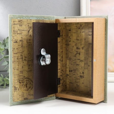 Safe Brush Tree leatherette "Compass" 21x13x5 cm-3