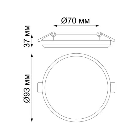 The lamp is built -in moisture -proof Novotech. Pandora, 8W, LED, 37x93x93 mm, white color-1