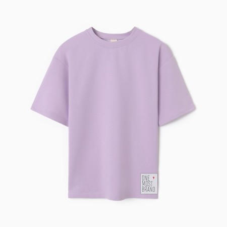 T -shirt Women's oversize Minaku: One Most Brand Lilac color, size 52-8