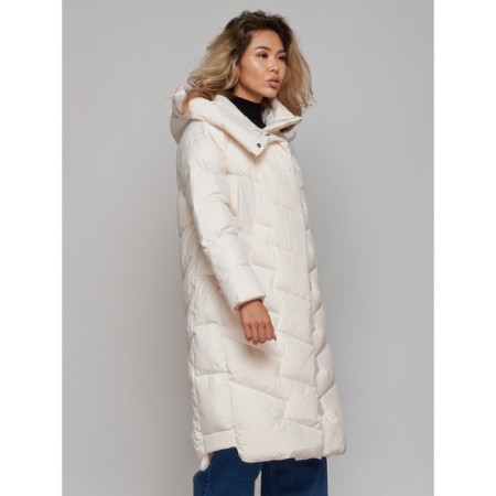 Coat insulated winter female, size 42, beige color-8