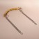 Handle for a bag, bamboo, with chains and carbines, 60 cm, silver color