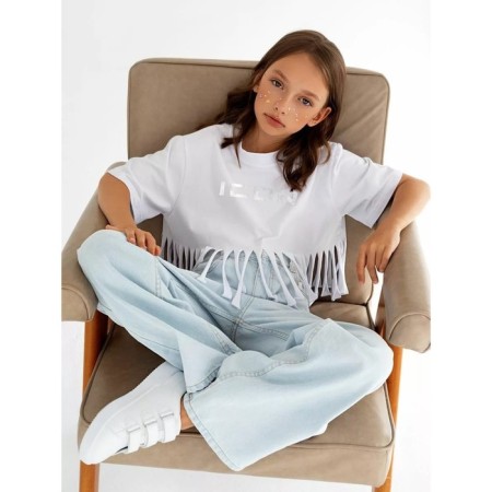 T -shirt for girls, height 146 cm, white color-5