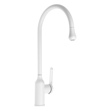 Kitchen mixer Zein Z3744, "droplet", single -leaf, pour height 26 cm, white-1