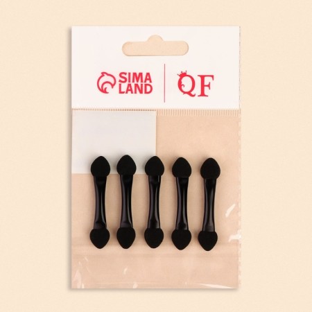 Set of applicators for shadows, 5 pcs, 4.3 cm, bilateral, black color-4