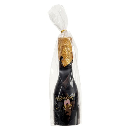 Spring -shaped flap in the shape of a bottle "Congratulations" foil gold 16cm-3