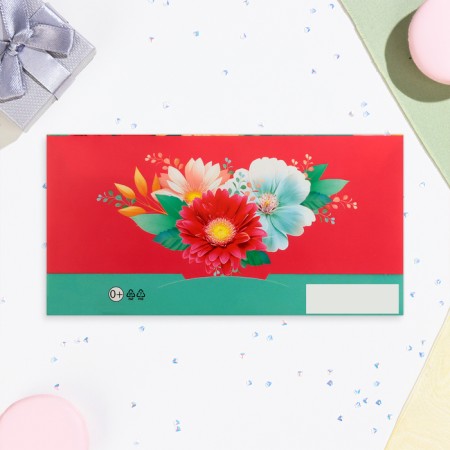 Money envelope "On Birthday!" Flowers, 16.5 x 8.5 cm-2