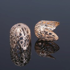Шапочки для бусин (набор 10 шт.), СМ-051-1, 16×15 мм, цвет золото