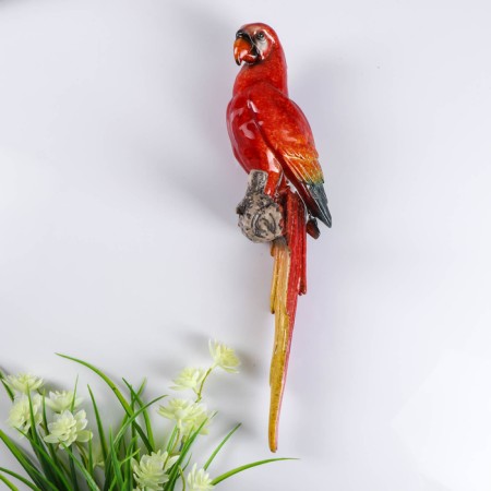 Souvenir Polystone Lacques Panel "Parrot Ara" 34.5x8x9.5 cm