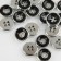 Button, 4 punctures, d = 12 mm, black/silver color