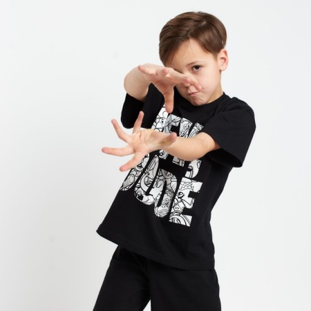 A set for a boy (T-shirt, shorts) KAFTAN "HYPE", height 146-152, black color-3