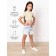 TOP for a girl with short sleeves on Generation ties, height 146 cm, milk color
