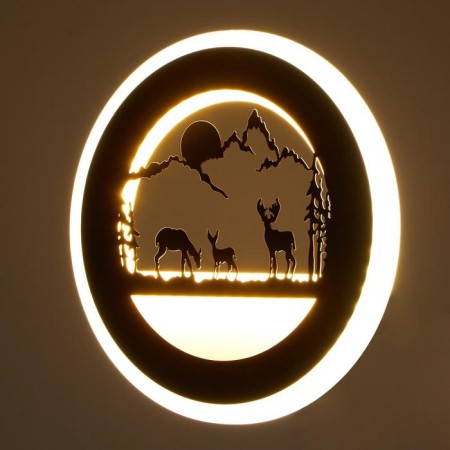 Bra "Deer" LED 24W 3000-4000K Black 22x3.5x22 cm-2