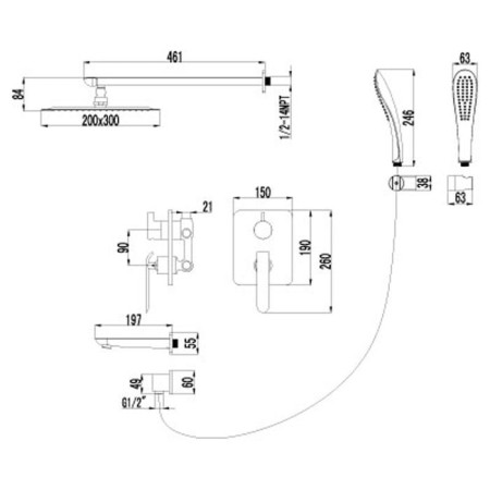 Bath mixer built -in Lemark Melange LM4922CW-1
