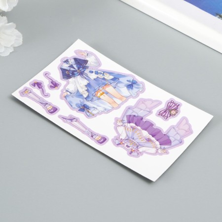 Sticker-game "Princess Outfits" MIX set 3 sheets, 2 dolls 16x11x2 cm-9