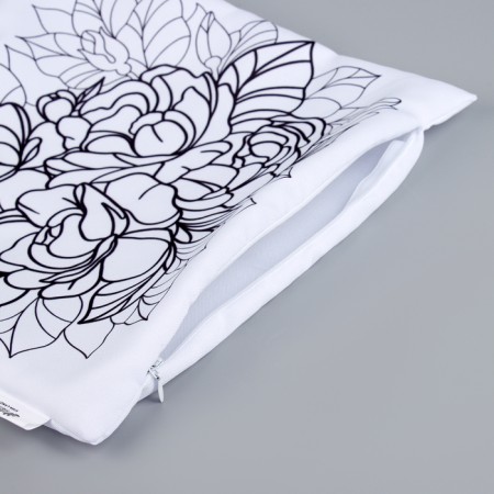 Pillowcase for coloring "peonies", 30 x 30 cm-5
