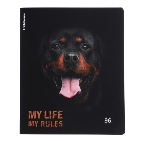 A notebook of 96 sheets in the Erichkrause "Dog", matte lamination, an offset block 100%, mix-7